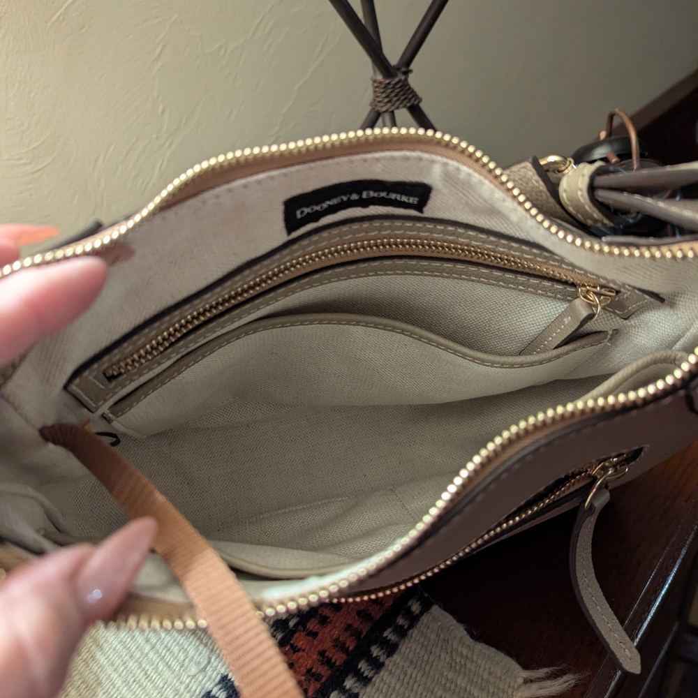 Dooney & Bourke Taupe Leather Shoulder Bag NWOT - Picture 3 of 10